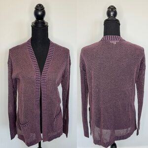 Mudd Purple Front Open Cardigan with Pockets (Small)